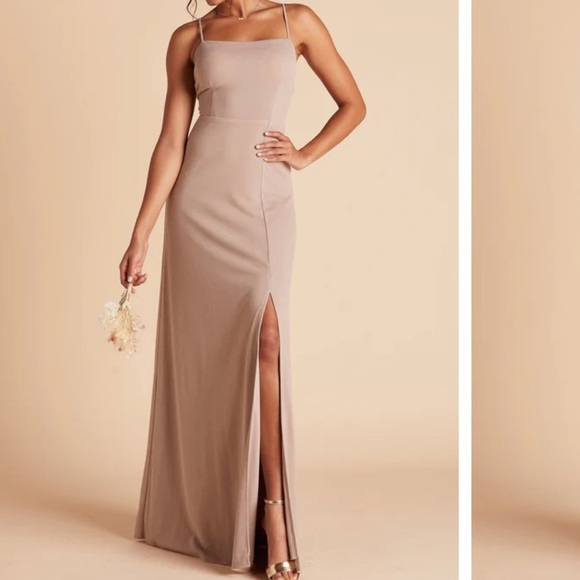 Birdy Grey Benny Crepe Taupe Bridesmaid Dress Size XS - Picture 10 of 10